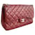 Timeless Chanel Burgundy Classic Jumbo Überschlagtasche SHW Bordeaux Leder  ref.352079