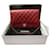 Chanel red lambskin clutch bag SHW Leatherette  ref.352090
