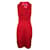 Ted Baker Robe rouge à volants autour du décolleté Coton  ref.352518