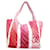 Chanel Einkaufstasche Pink Weiß Fuschia Baumwolle  ref.352980