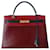 Hermès Hermes Kelly bag 32 tricolor Red Dark red Navy blue Leather  ref.353012