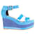 Hermès Zeppe con espadrillas Ilana blu elettrico Pelle Pelle verniciata