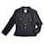 Chanel Jaqueta preta com botões CC Lona  ref.355930