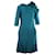 Lanvin Midi Ruffles Shoulder Dress Green Viscose Cellulose fibre  ref.356256