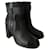Chanel ankle boots in black leather knitted interior  ref.356751