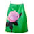 Prada AW19 Saia de couro rosa pintado de verde  ref.358589