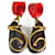 Yves Saint Laurent Non conosco il modello Rosso Porpora Metallo Placcato in oro Resina  ref.359545