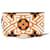 Louis Vuitton Arancione-Marrone Monogram Crafty Neverfull Pochette MM GM Wristlet 827l3 Pelle  ref.359570