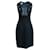 Carven Elegante abito nero con ricamo a taglio laser Paglia  ref.359961