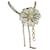 Lanvin Flower Pendant Necklace Silvery Metallic Silk  ref.359988