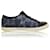 Lanvin Satingraue Sneakers mit Leopardenmuster Blau  ref.360285