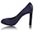 Céline Zapatos de tacón grueso de ante azul Suecia  ref.360437