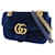 Gucci Blue Mini GG Marmont Matelasse Velvet Crossbody Bag Metal Cloth  ref.360931