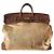 Haut à courroies Borsa Hermès HAC 50 In tela e pelle marrone Beige