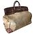 Haut à courroies Borsa Hermès HAC 50 In tela e pelle marrone Beige - vista 2