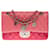 Splendida borsa Chanel Timeless / Classic limited edition Valentine Crystal Hearts Medium in pelle di agnello trapuntata Tricolore, Garniture en métal argenté Rosa  ref.361215