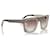 Óculos de sol Balenciaga Gray Square Tinted Marrom Cinza Plástico  ref.361722