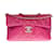 Bella borsa a tracolla Chanel Wallet on Chain (WOC) in pelle trapuntata rosa, finiture in metallo champagne  ref.362731