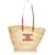 Céline Celine Brown Basket Straw Tote Bag Beige Leather Pony-style calfskin  ref.362924