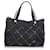 Chanel Black Old Travel Line Nylon Tote Bag White Cloth  ref.362972