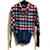 [Gebraucht] ALEXANDER McQUEEN Cardigan Langarm Dark Navy x White x Red Weiß Rot Dunkelblau Baumwolle Leinwand  ref.363175