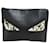 Pochette Fendi in pelle nera Monster Nero Multicolore Vitello simile a un vitello Pitone  ref.363791