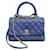 Pequena bolsa de couro Chanel Coco Handle caviar Azul  ref.364008