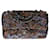Chanel Bolso Timeless de edición limitada bordado en bronce y lentejuelas gris grafito, bandolera de metal plateado Paja  ref.364406