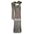 Vestido de noite + lenço Chanel Prata Cinza Bronze Seda Poliéster Viscose  ref.364429