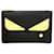 Fendi Black Monster Leather Clutch Bag Golden Metal Pony-style calfskin  ref.364502