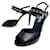 NEW CHANEL SANDALS G33718 CC TREFLE CHARMS 40 BLACK LEATHER SHOES  ref.365048