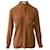Stella Mc Cartney Stella McCartney camisa marrón de seda con ribetes en contraste Castaño  ref.366679