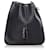 Yves Saint Laurent Sac à bandoulière en cuir noir avec cordon de serrage YSL Veau façon poulain  ref.366934