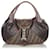 Fendi Brown Zucca Spy Canvas Handbag Dark brown Leather Cloth Pony-style calfskin Cloth  ref.366975