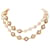 Collana di perle finte Chanel Gold CC Marrone Beige D'oro Metallo  ref.366979