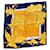 Christian Dior Sublime Dior art deco floral scarf Blue Yellow Silk  ref.367587