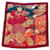 Sublime carré Hermès Art des steppes détails Soie Orange  ref.367601
