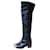 Chanel Black Leather Paris Dallas Metal Cap Toe Thigh High Boots  ref.367648