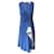 Diane Von Furstenberg Addison Blue and White Ruched Dress Polyester  ref.367826