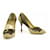 Dolce & Gabbana Zapatos de tacón de piel de serpiente de cuero marrón oscuro Tacón redondo sz 37,5 Zapatos Castaño Beige  ref.367969