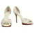 Sapatos de plataforma de bombas peep toe de couro branco tecido Christian Dior sz 39  ref.368035