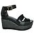 Hermès Sandali con zeppa espadrillas Ilana in pelle verniciata testurizzata nera Nero