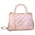 Chanel Mini Coco Griff Schillernde Hellrosa Kaviar Silberkette Pink Leder  ref.368575