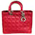Lady Dior Dior Handbags Red Leather  ref.369113