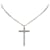 Colar Gucci Silver Diamante Cross Prata Metal  ref.369994