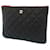 Chanel Black Matelasse CC Lambskin Leather Clutch Bag Brown  ref.370012