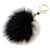 Charm para bolso de piel negra con pompones de Fendi Negro Blanco  ref.370020