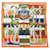 Hermès Foulard en soie Hermes Orange Della Cavalleria Tissu Multicolore  ref.370066