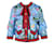 Jaqueta de seda com babados Gucci Flora Azul  ref.370887