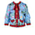 Gucci Giacca in seta con volant Flora Blu  ref.370906